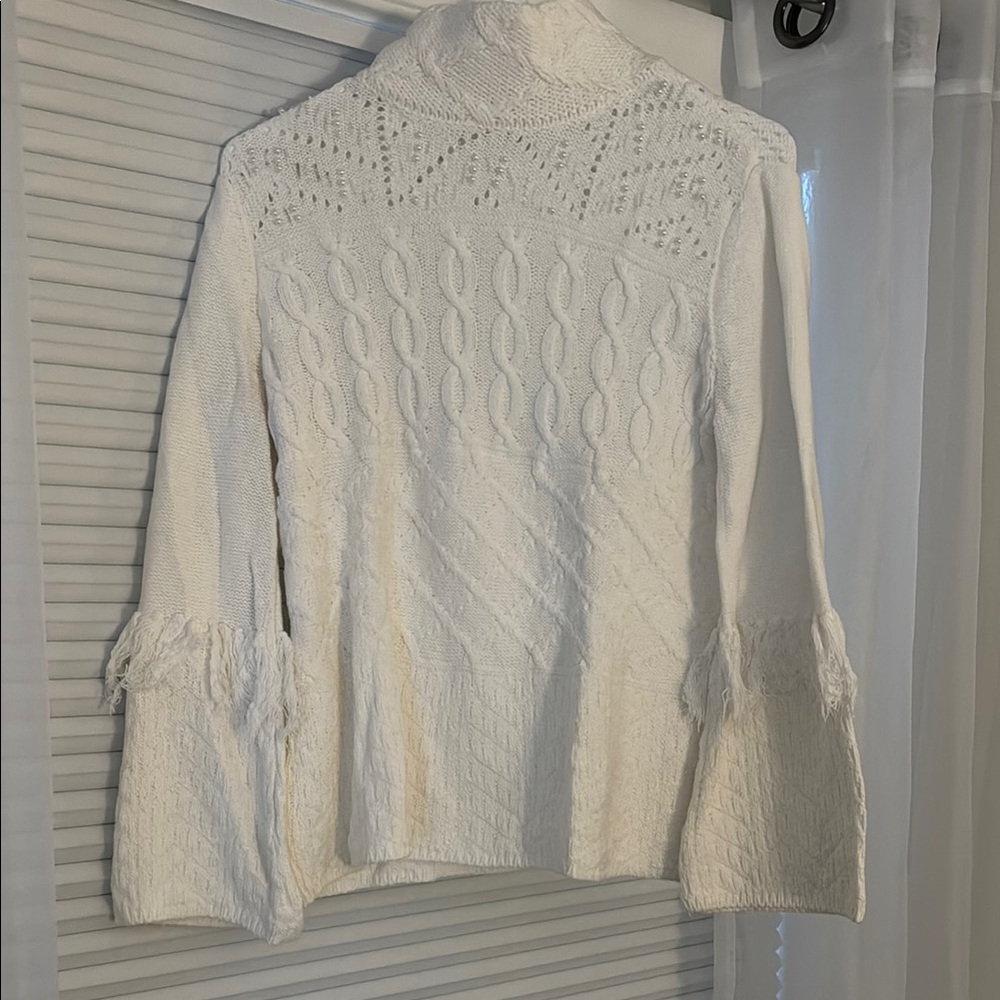 White House Black Market White Cowl Neck Sweater